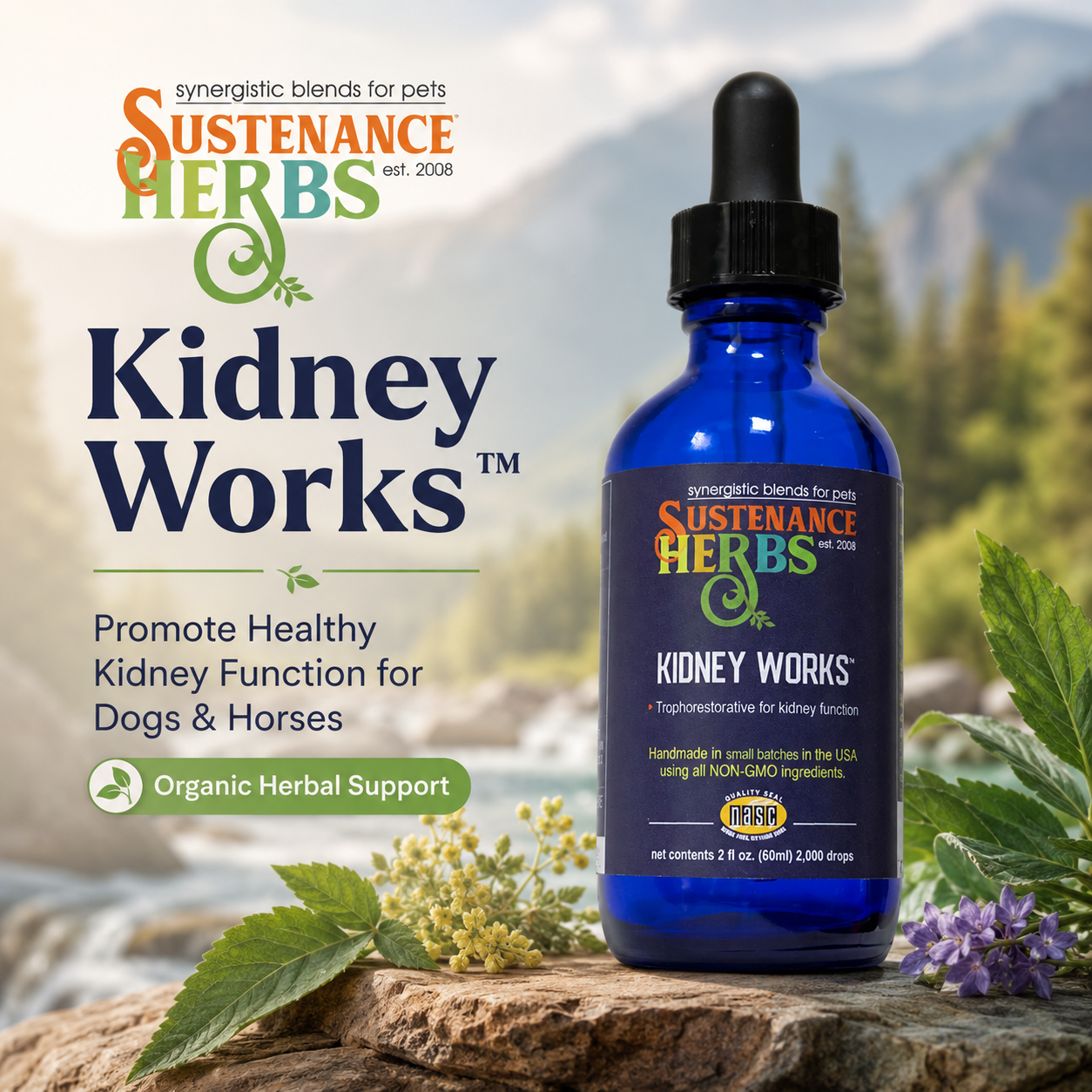 Kidney Works™ – Herbal Kidney Support for Dogs – Sustenance Herbs