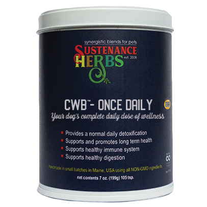 sustenance herbs for pets cwb once daily for dogs, an all  natural organic supplement for pets