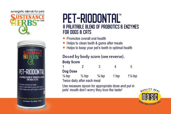 dosge chart for pet-riodontal blend