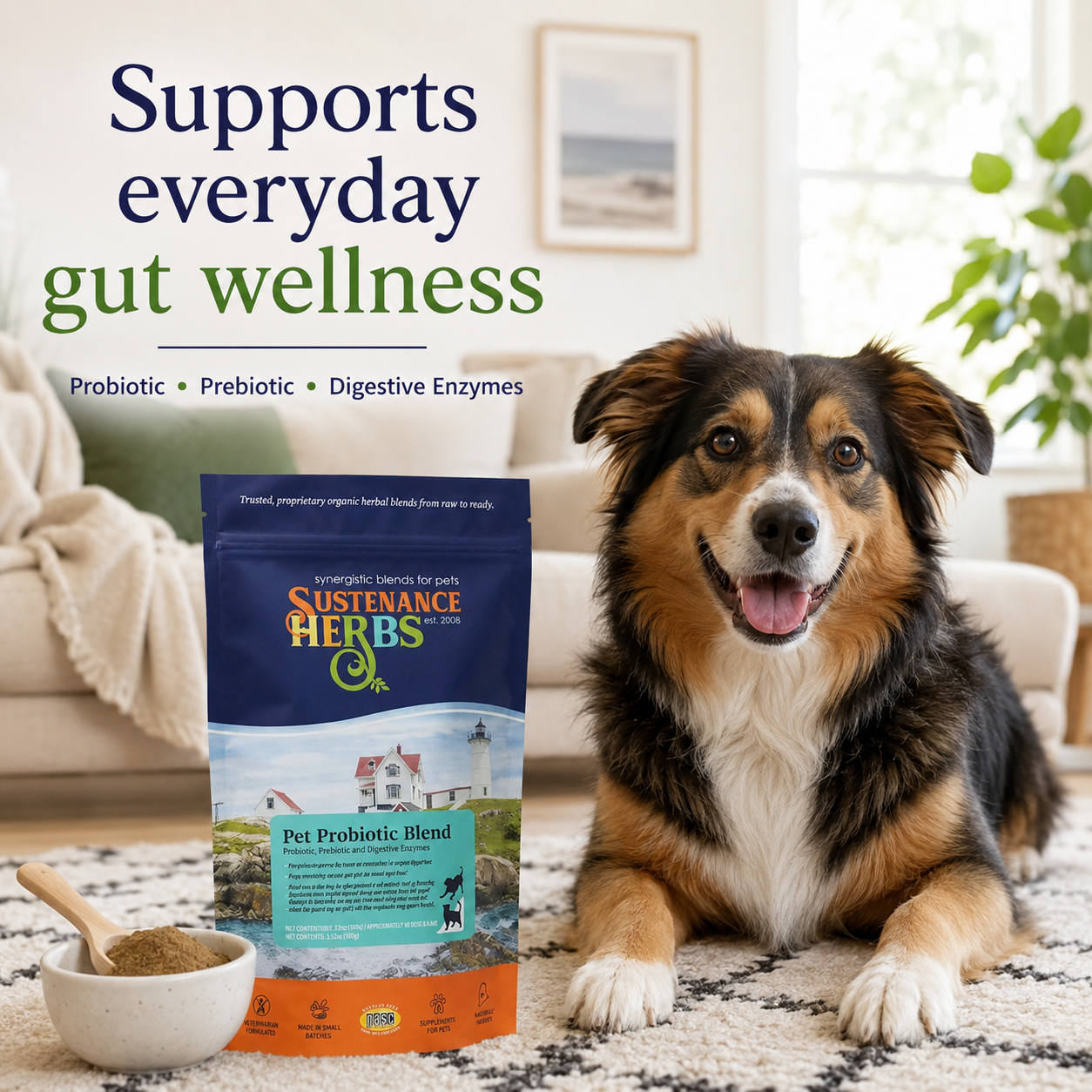 Pet Probiotic & Digestive Enzyme Blend – Gut Health Support for Dogs & Cats