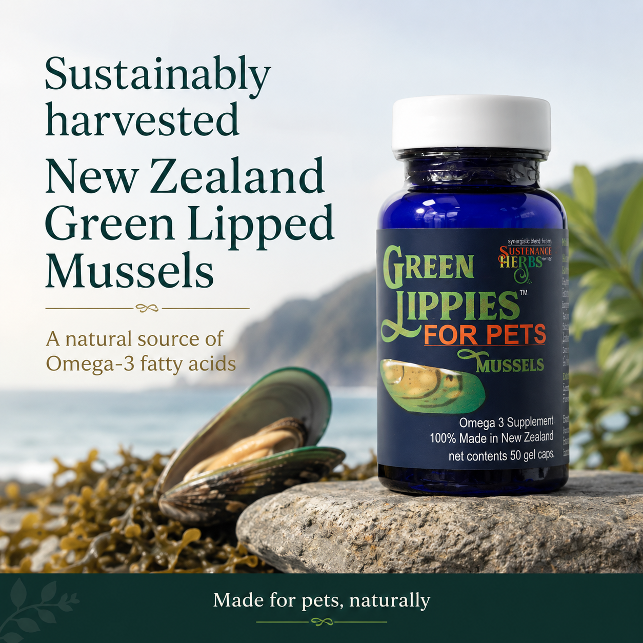 Green Lippies™ for Pets | Green Lipped Mussel Oil