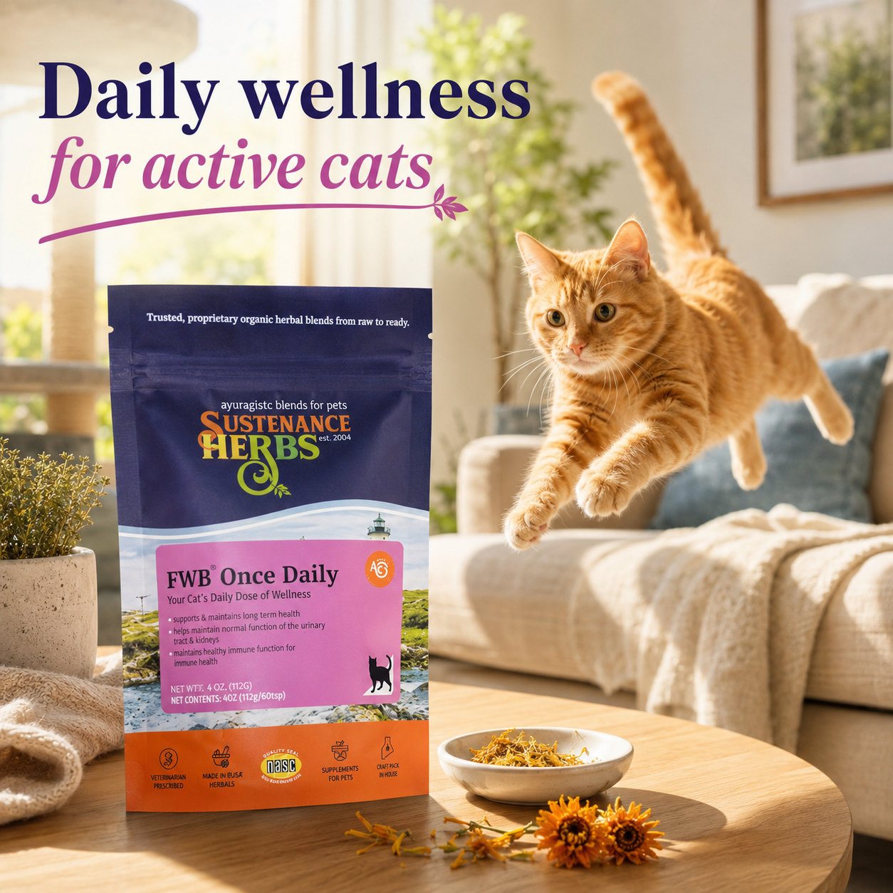 FWB™-Once Daily – Daily Organic Wellness Support for Cats