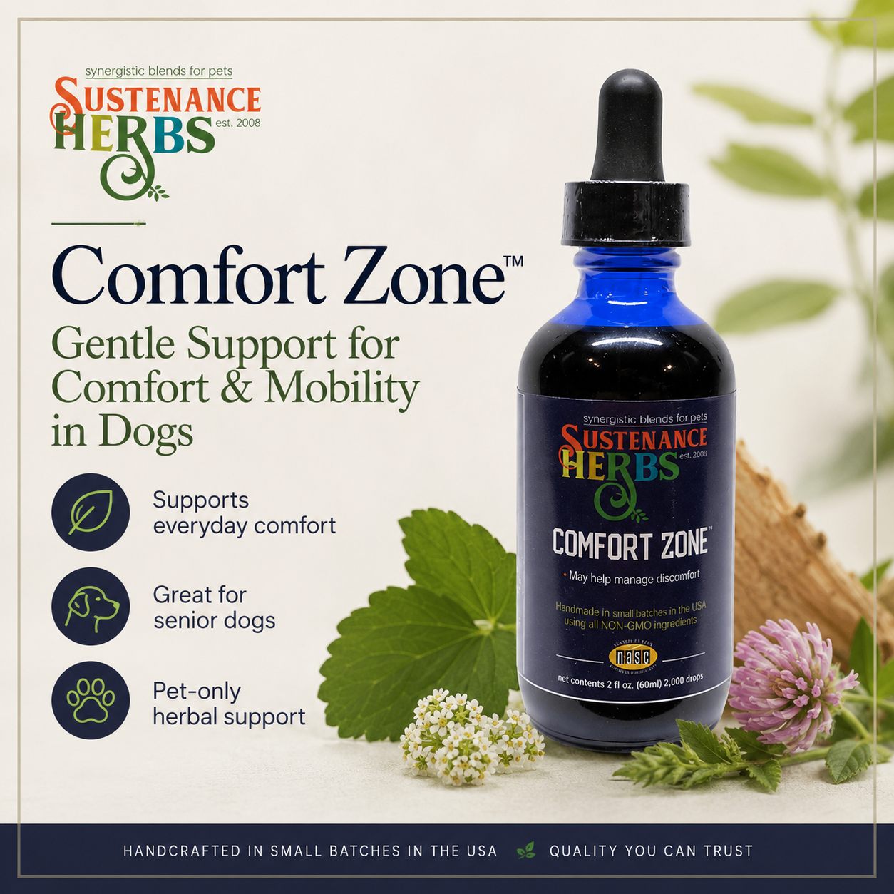 Comfort Zone™ – Gentle Herbal Support for Dogs’ Comfort