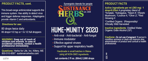 sustenance herbs for pets hume-munity 2020 all natural immune support