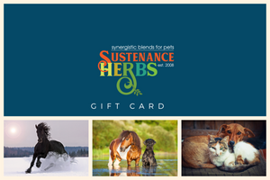 sustenance herbs for pets gift cards for herbal formulas and botanicals for pets